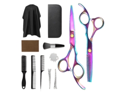 Kit De Tesoura De Corte Cabelo, 12pcs Ferramenta Profissional Para Corte De Cabelo, Para Cabeleireiros Ou Uso Doméstico (iridescente) Cuich