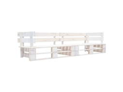 Vidaxl Sofá De Paletes Para Jardim Com 2 Lugares Madeira Branco
