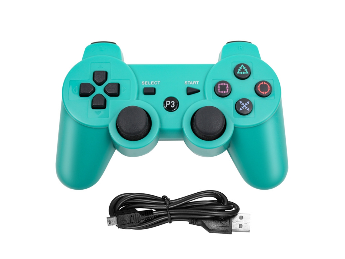 Ps3 Wireless Game Controller Pc Controller Duplo Vibração Floco De Neve Botão Verde Cuich