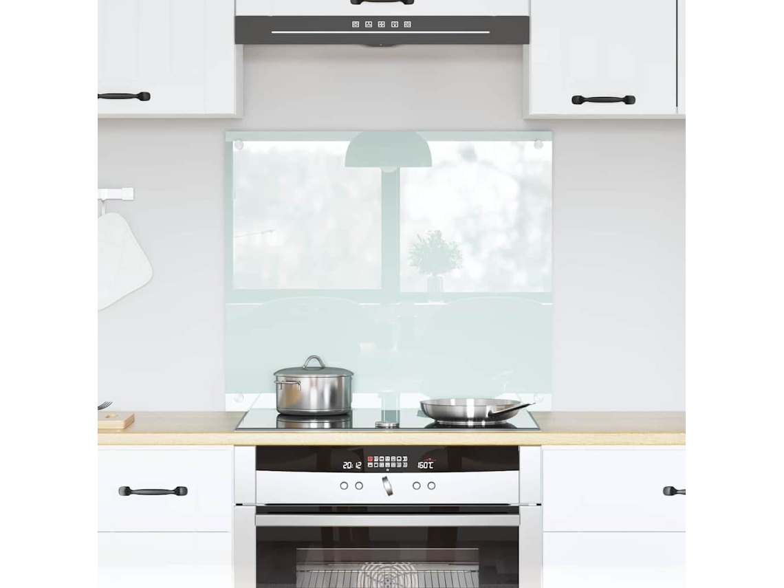 Vidaxl Painel De Cozinha Leite 70 X 60 Cm Vidro Temperado