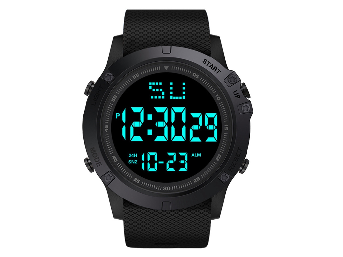 Relógio Esportivo Digital Led Militar Multifuncional Impermeável e Luminoso para Uso Externo MDUG (preto)