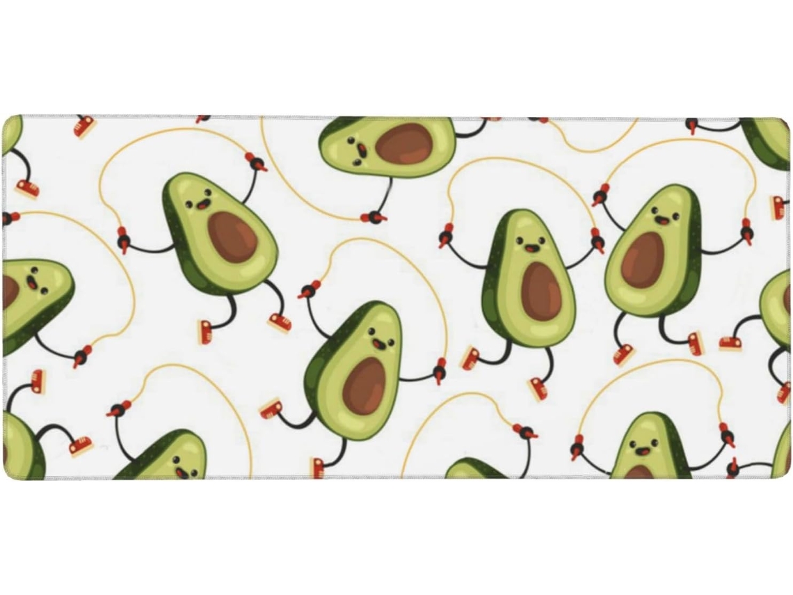 Mousepad Grande para Computador com Estampa de Abacates Fofos, Base Borracha Antiderrapante, 40 X 90 Cm