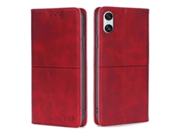 Capa De Celular Magnética De Couro Com Textura De Vaca