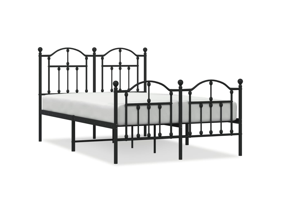 Estrutura de Cama com Cabeceira e Pés Metal Preto MAISON EXCLUSIVE 120x190 cm