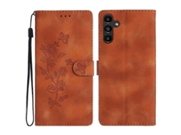 Capa De Couro Pu Compatível Com Samsung Galaxy A25 5g, Capa Magnética Com Estampa De Flores E Suporte Tipo Carteira