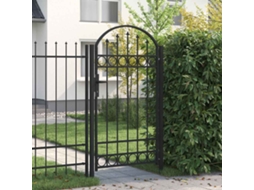 Vidaxl Portão De Cerca Assen Com Topo Arqueado, Aço, 102x175 Cm, Preto