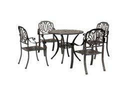 Vidaxl 5 Pcs Conjunto De Jantar Para Jardim Alumínio Fundido Bronze