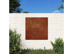Vidaxl Decoração P/ Muro De Jardim 55x55 Cm Aço Corten Design Sol