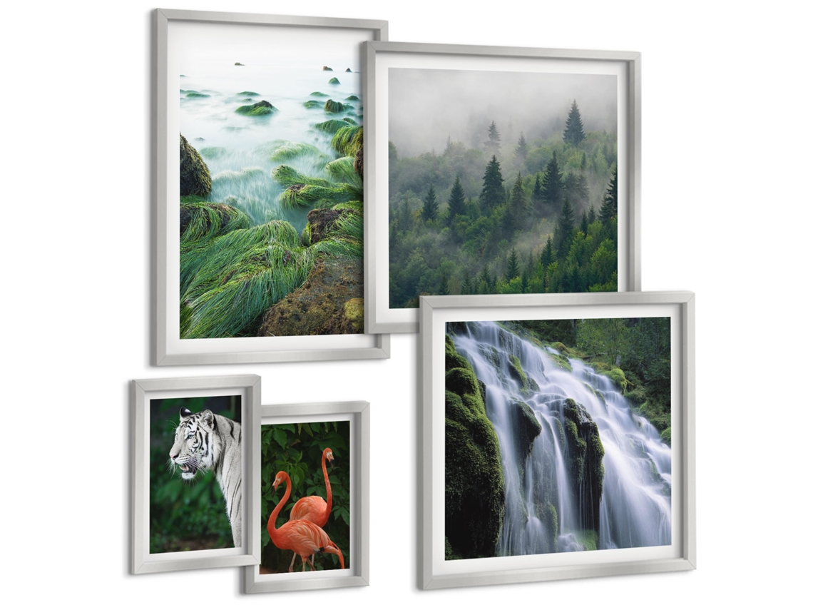 Um Conjunto De Imagens Decorativas Em Uma Moldura Pintura Abstrata Moderna Moldura Preta Quadros Para O Escritório Espelharte (conjunto De 5 Imagens)