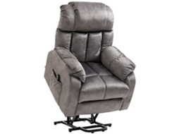 Poltrona Elétrica Reclinável com Almofada de Veludo, Reclinação de 135°, com Apoio para os Pés, Dimensões 83x91x100 Cm, Cinza. SINI TECH STORE