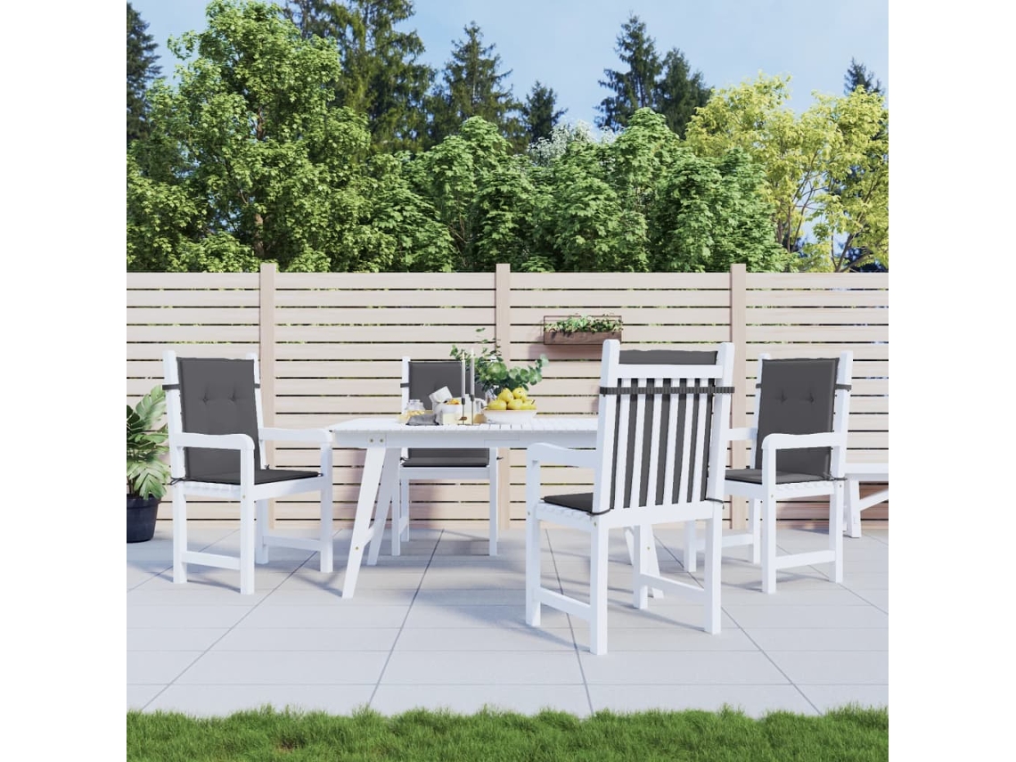 Vidaxl Almofadões Lombares P/ Cadeiras De Jardim 4pcs Oxford Antracite