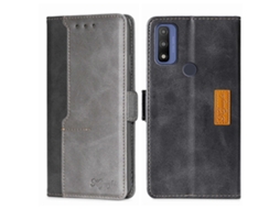 Capa De Couro Com Fivela Lateral Em Cores De Contraste Puro Para Motorola Moto G