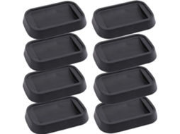 Kit Com 8 Protetores De Rodízios Para Móveis, Em Borracha, Para Sofás, Camas, Cadeiras E Tapetes, 7,5 X 5 Cm, Preto. Aquaforge
