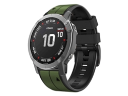 Bracelete de Smartwatch para Garmin Descent MK2i 26mm esportivo de silicone de duas cores (Amygreen + preto)