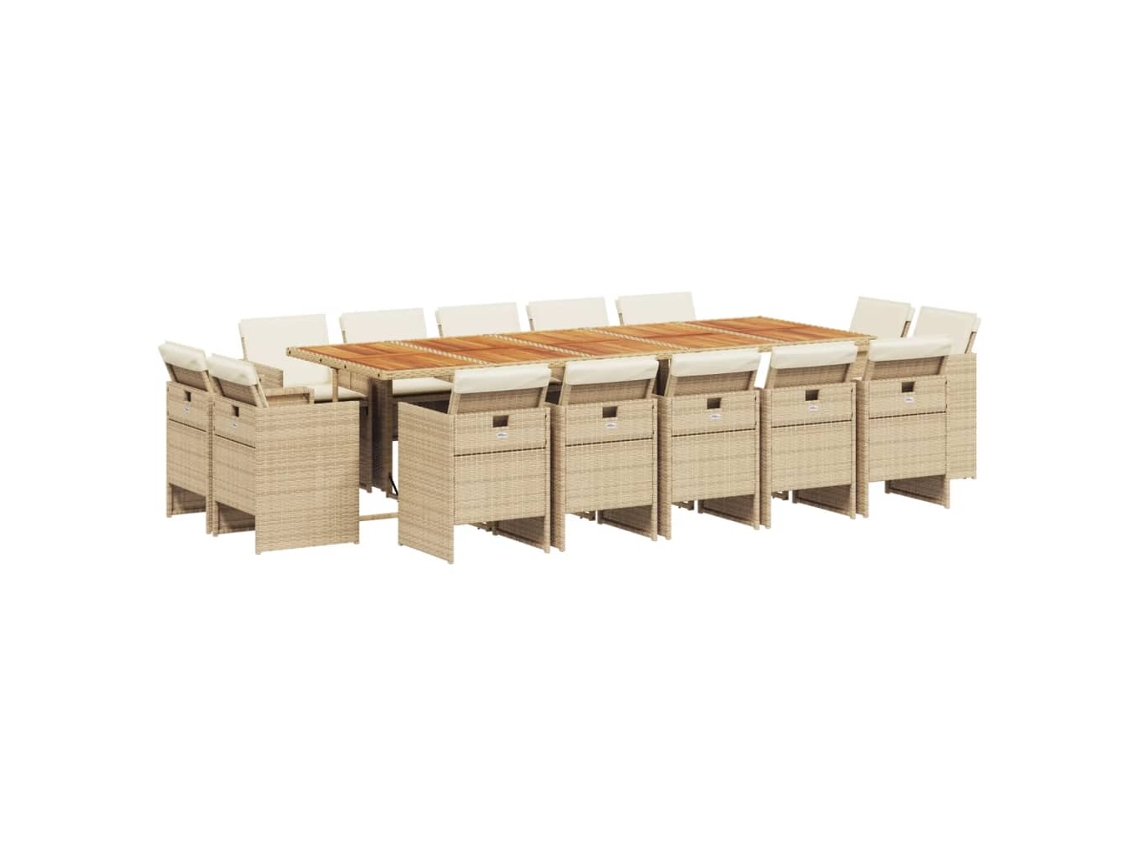 Garden Dining Set, Garden Dining Sets Vidaxl Bege Rattan / Vime (n/a)