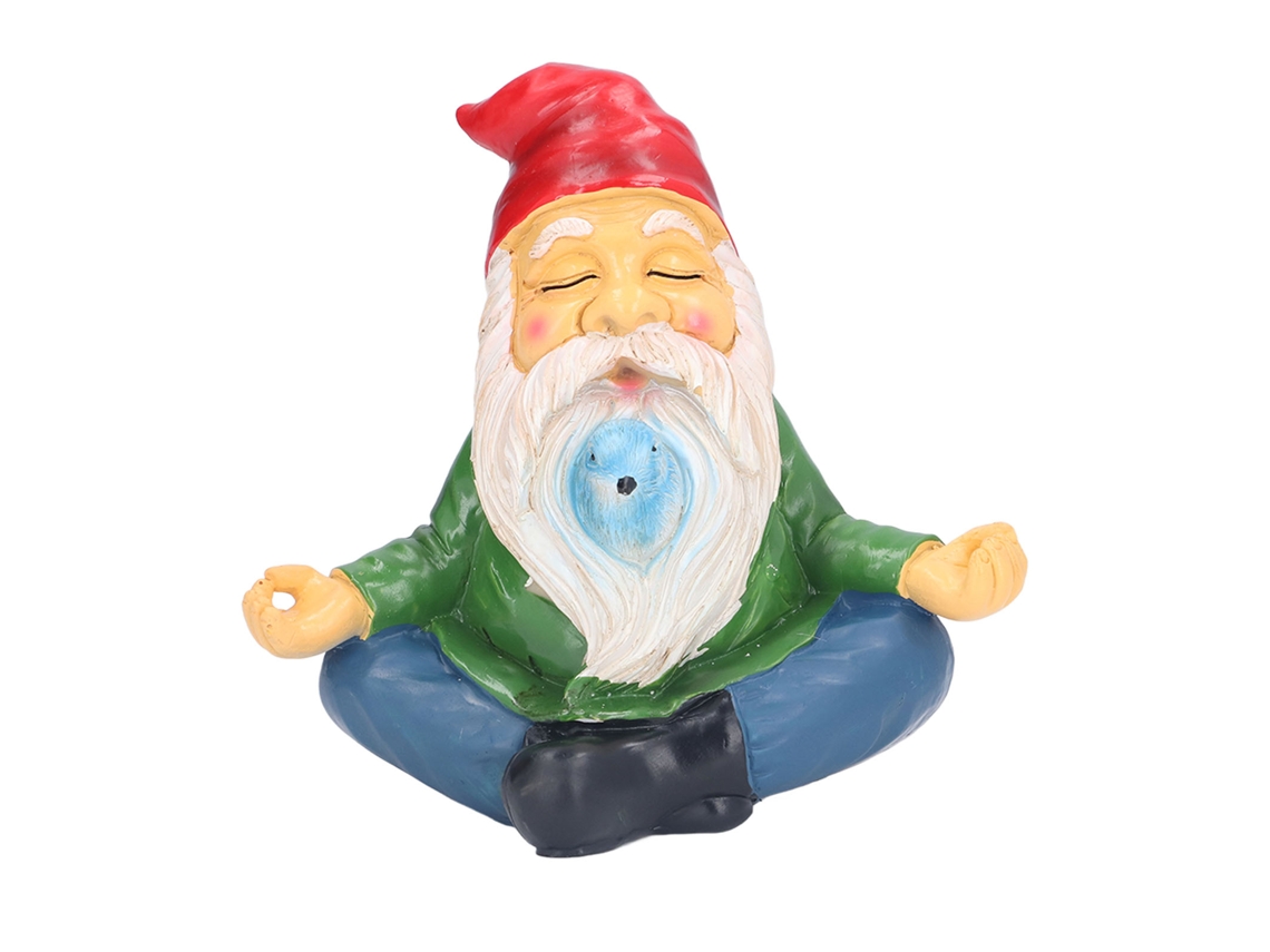 Estátua Gnomo Zen em Resina para Jardim S/MARCA