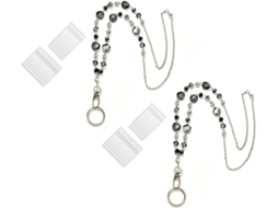 Lurelia Porta-crachá Transparente Portátil Com Cordão Em Plástico Para Escritório E Escola