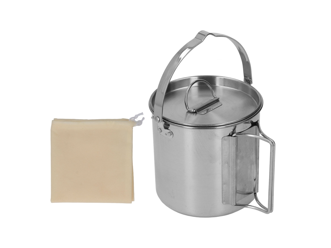 Chaleira de Camping Inox 1.2l Portátil Outdoor