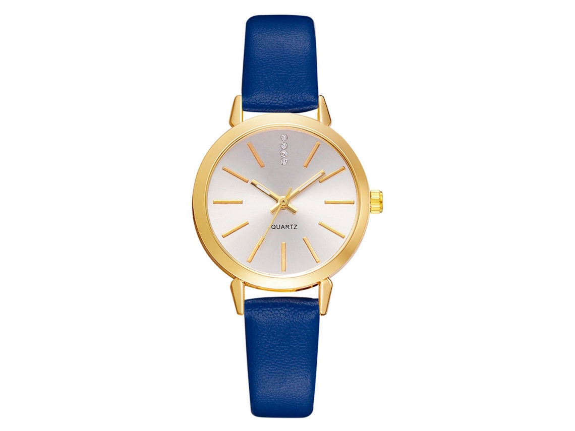 Lvpai Relógio Feminino Casual de Quartzo com Cristais Strass Azul Pulseira Pu