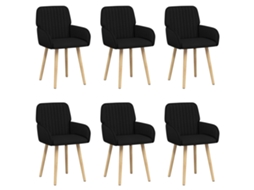 Conjunto 6 Cadeiras De Jantar Vidaxl Preto Tecido (56,5 X 50 X 87,5 Cm)