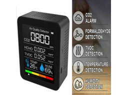 Medidor Portátil De Co2, Detector De Temperatura E Umidade, Monitor De Qualidade Do Ar, Tvoc Hcho Slowmoose