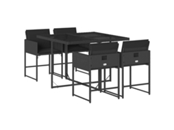 Garden Dining Set, Garden Dining Sets Vidaxl Preto Rattan / Vime (n/a)