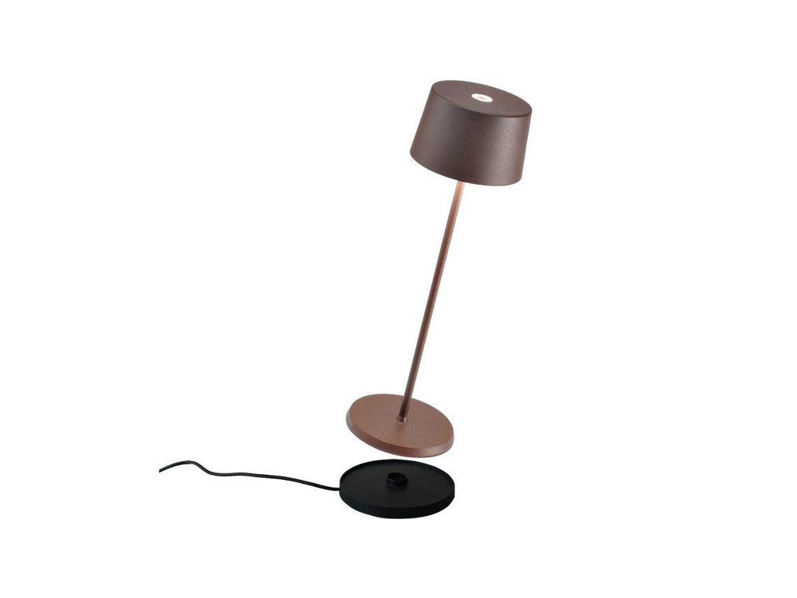 Olivia Pro Corten Candeeiro de Mesa Led Recarregável e Regulável ZAFFERANO