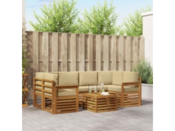 Vidaxl Conjunto De Sofás Para Exterior 7 Unid. Natural E Bege