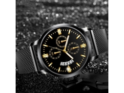 Reloj Casual Para Hombres Con Dial Redondo Colorido - Oro Negro (quartz)
