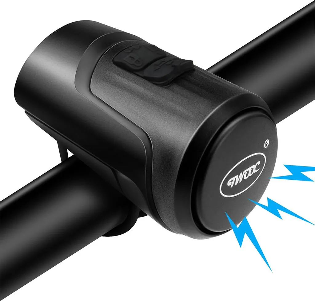 Buzina elétrica AQUAFORGE, IPX5, à prova d'água, alarme antifurto, preta, guidão, MTB, estrada, patinete e uso diário