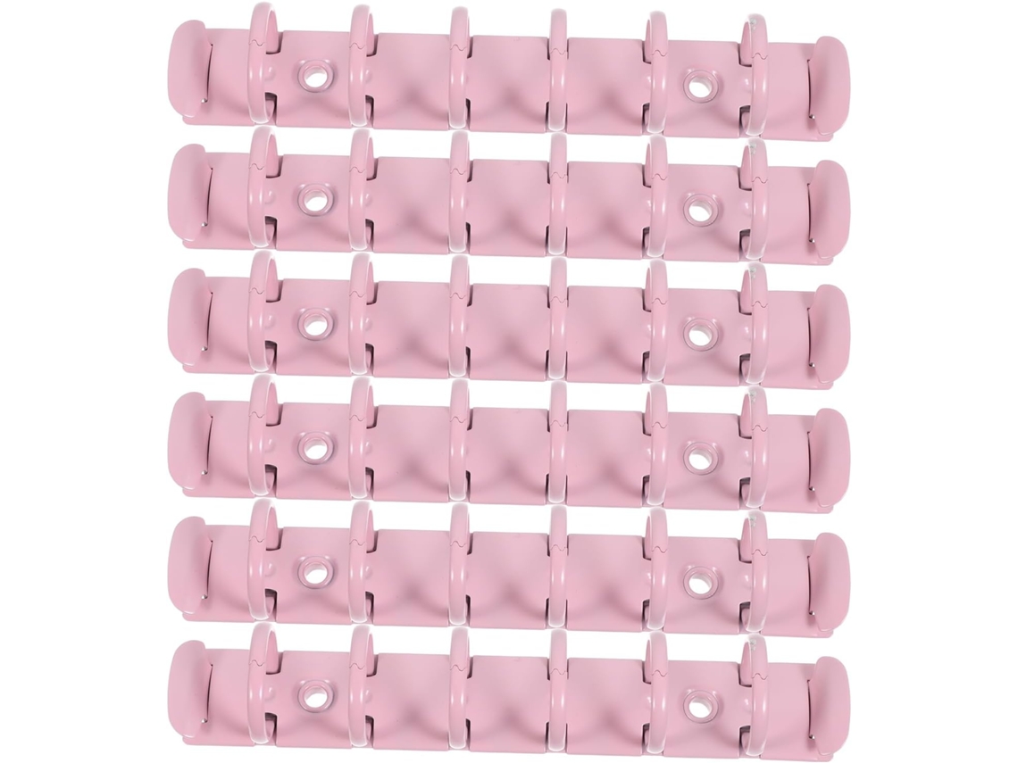 Kit De 6 Peças Mecanismo Encadernação Metal Para Folhas A7, Argolas De Reposição Para Planners Na Cor Rosa, Compatíveis