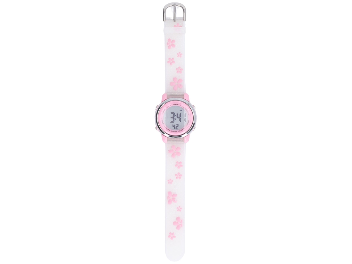 Ats reloj Deportivo Digital para Niñas Con Escala Clara Reloj 3d Cartoon Impermeable Con Luz Led Alarma para 3 a 10 Años Blanco