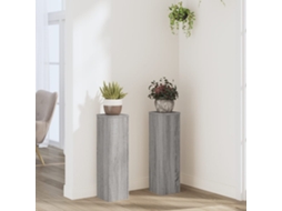 Vidaxl Suportes P/ Plantas 2 Pcs 17x17x60 Cm Derivados De Madeira