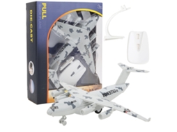 Avião WalshLXq de 22 mm em liga metálica fundida com luz e música, ideal para crianças, cor cinza.