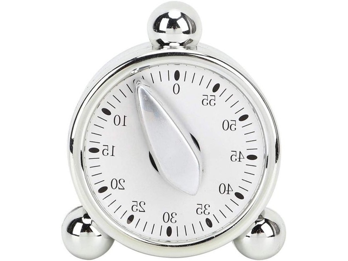 Timer De Cozinha Retro, Com Timer E Despertador, Branco, Plástico