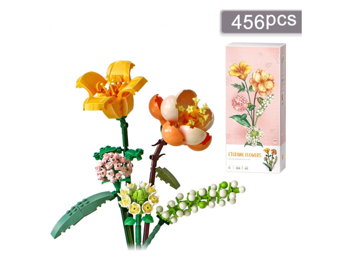 Kit De Blocos De Construção 3d Buquê De Flores Artificiales Decoração Casa