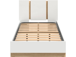 Embalagem de Peças DORMUS para Cama Individual com Estrado Incluído (Branca e Carvalho - 190 x 90 cm)