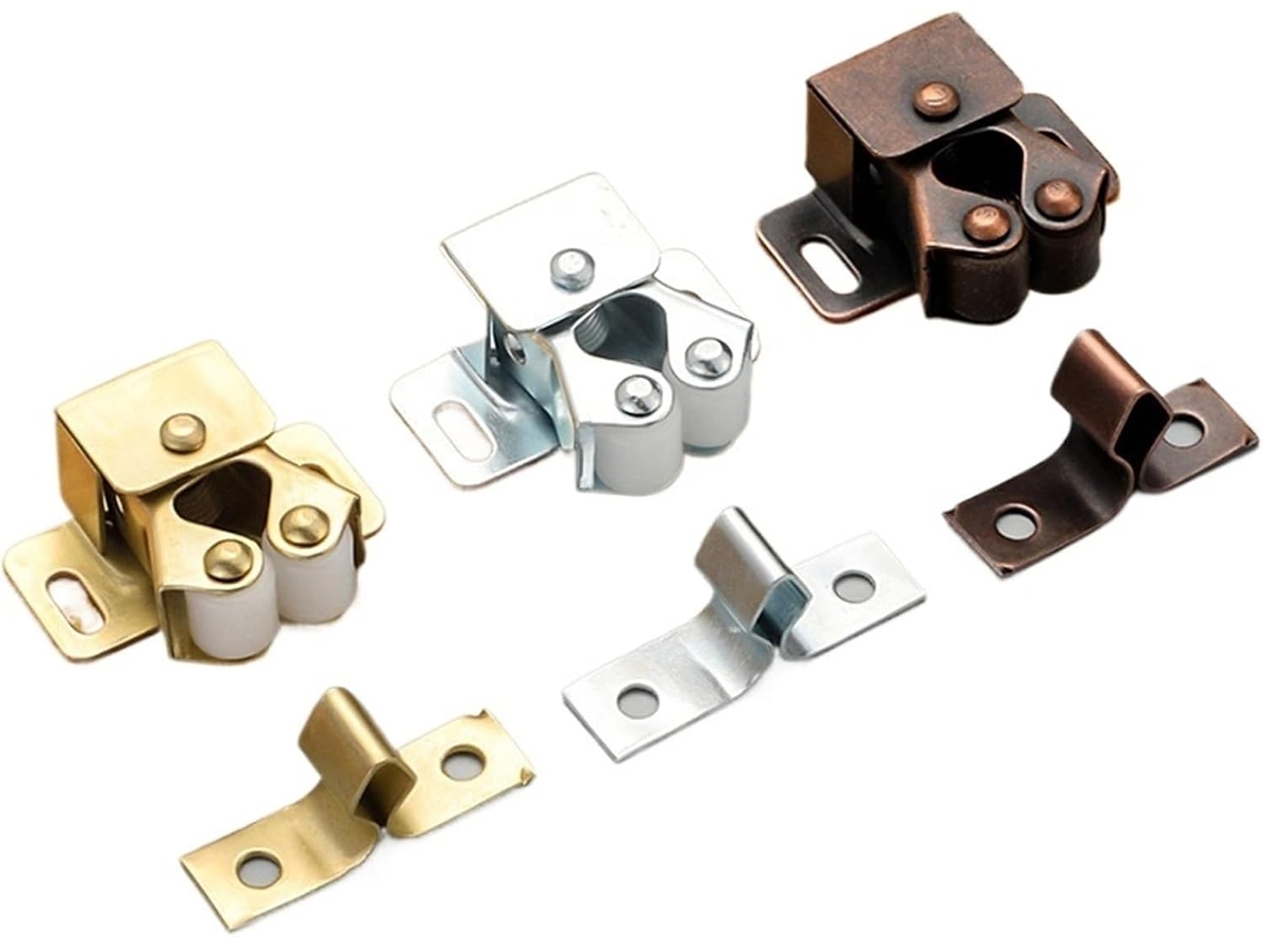 Conjunto De 15 Peças Fechos Armário Duráveis, Batentes De Porta, Acessórios De Ferragens Guarda Roupa Prateado