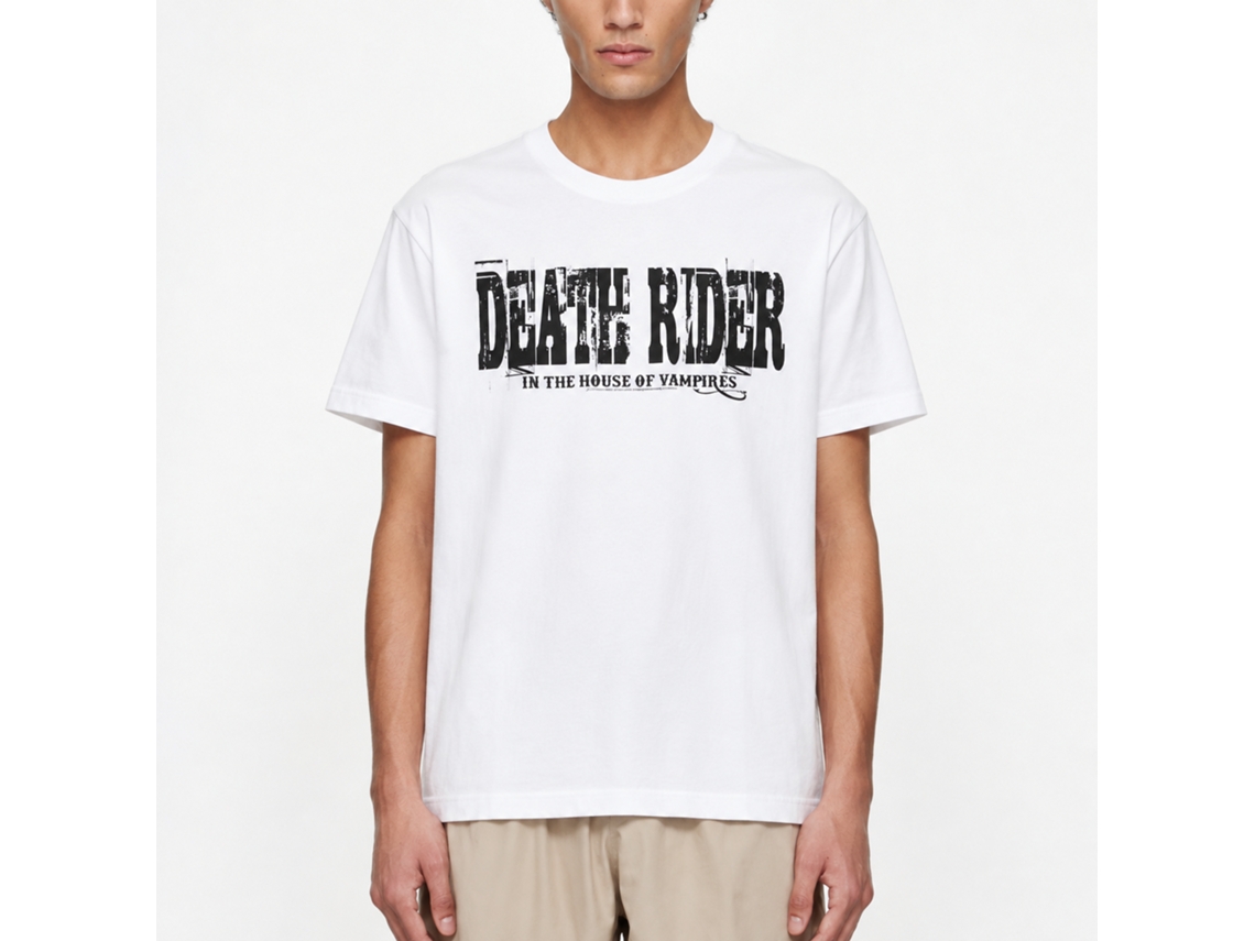 Rockinstone Death Rider Logo White T-shirt Size:l