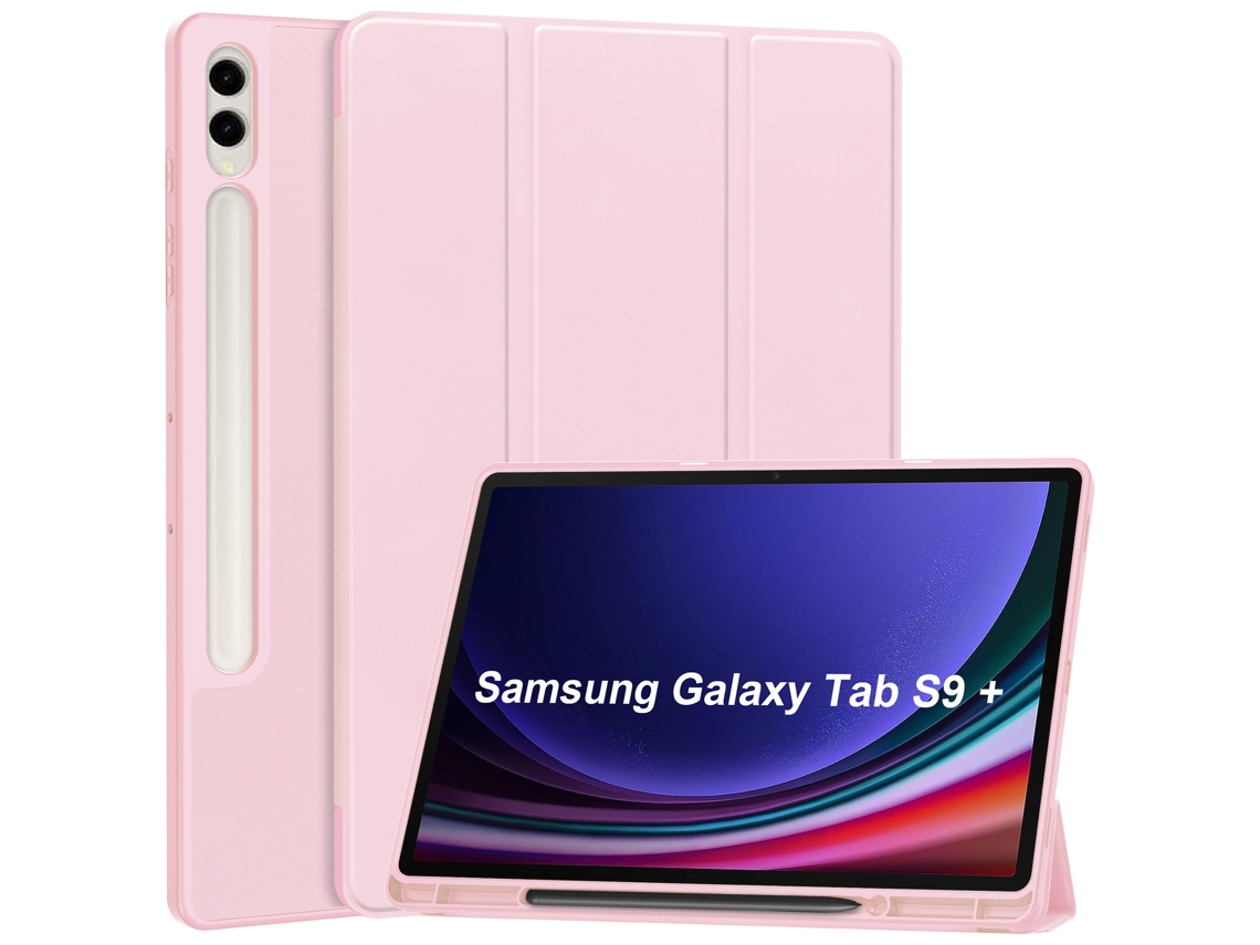 Capa Para Samsung Galaxy Tab S9 Plus 12.4 2023 Capa Protetora De Cor Sólida Rosa Gertiz