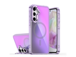 Capa Magnética Para Celular Com Estampa Camaleão De Sombras Brilhantes E Suporte Anti-queda.suporte De Lente Roxo - A17