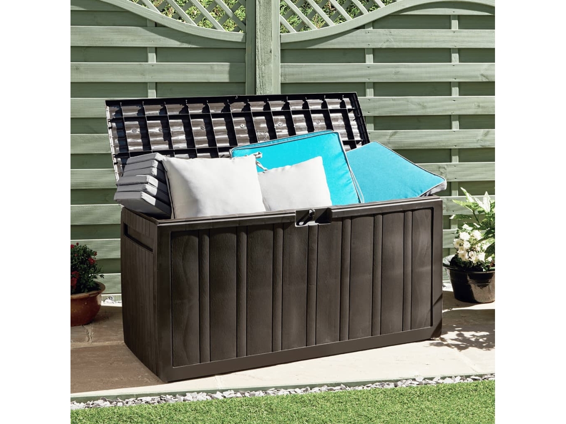 Vidaxl Caixa Para Almofadões 117x45,5x57,5 Cm 270 L Castanho