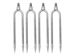 4 Pontas de Aço Inox para Pesca com 2 Dentes