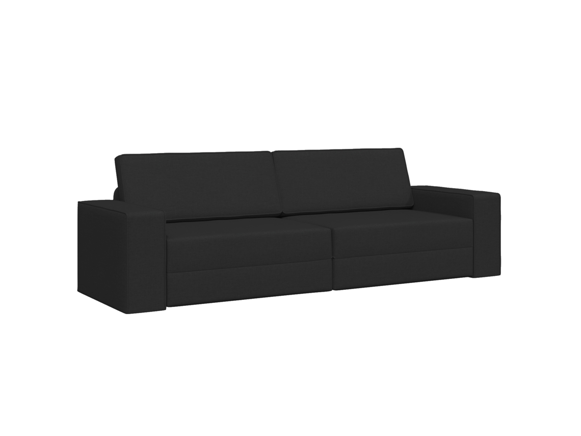 Conjunto 1 Sofá-cama Vidaxl Preto Tecido (245 X 78 X 77 Cm)