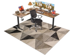 Tapete Protetor Cadeira Escritório 80 X 120 Cm Piso Laminado Azulejo Azul Pisos Duros,