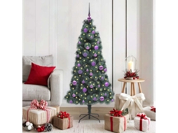 Vidaxl Árvore De Natal Artificial Pré-iluminada Com Conjunto De Bolas