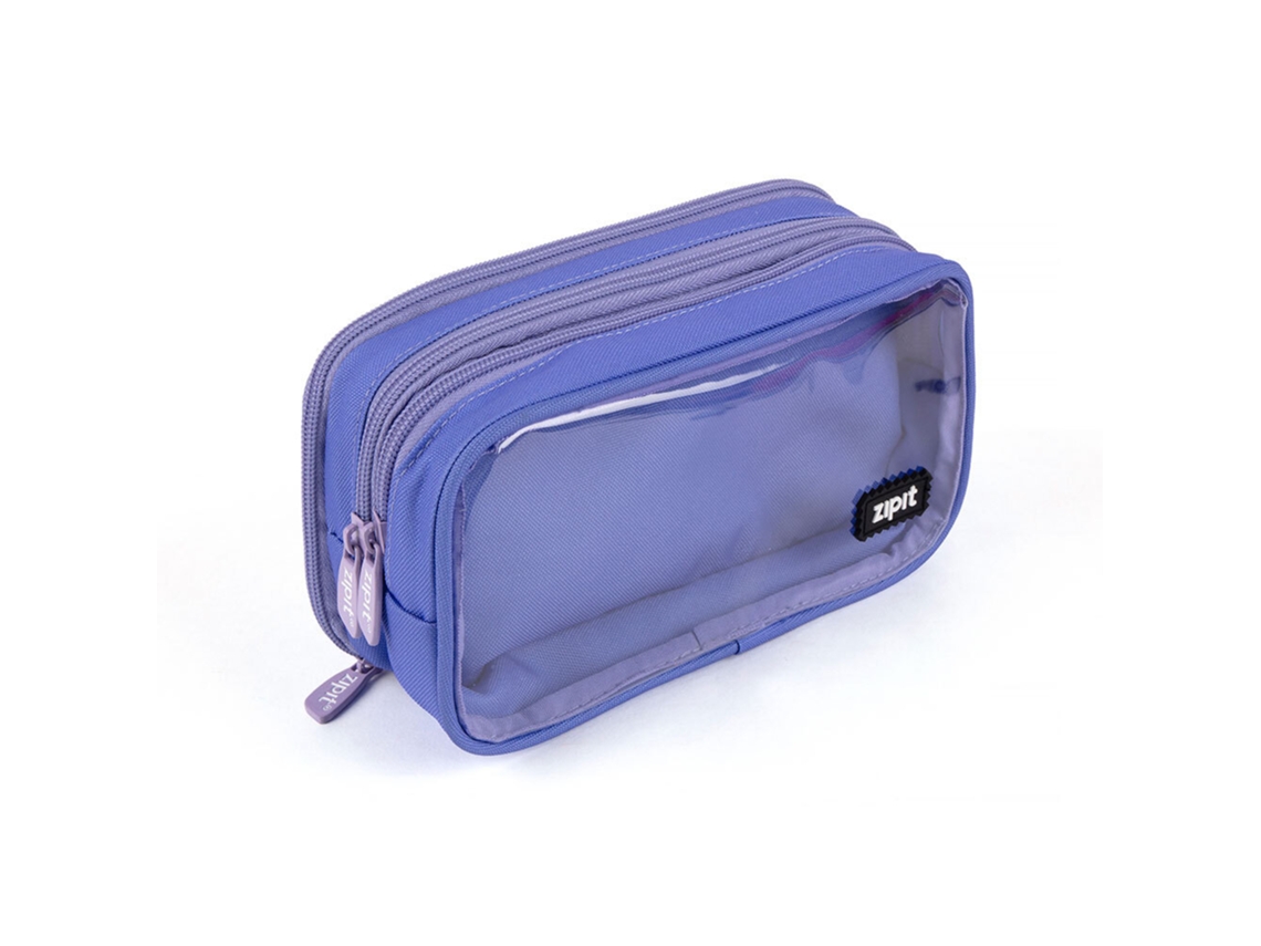 Estojo Triplo Half Half, 20 X 10 X 6 Cm, Azul Zipit