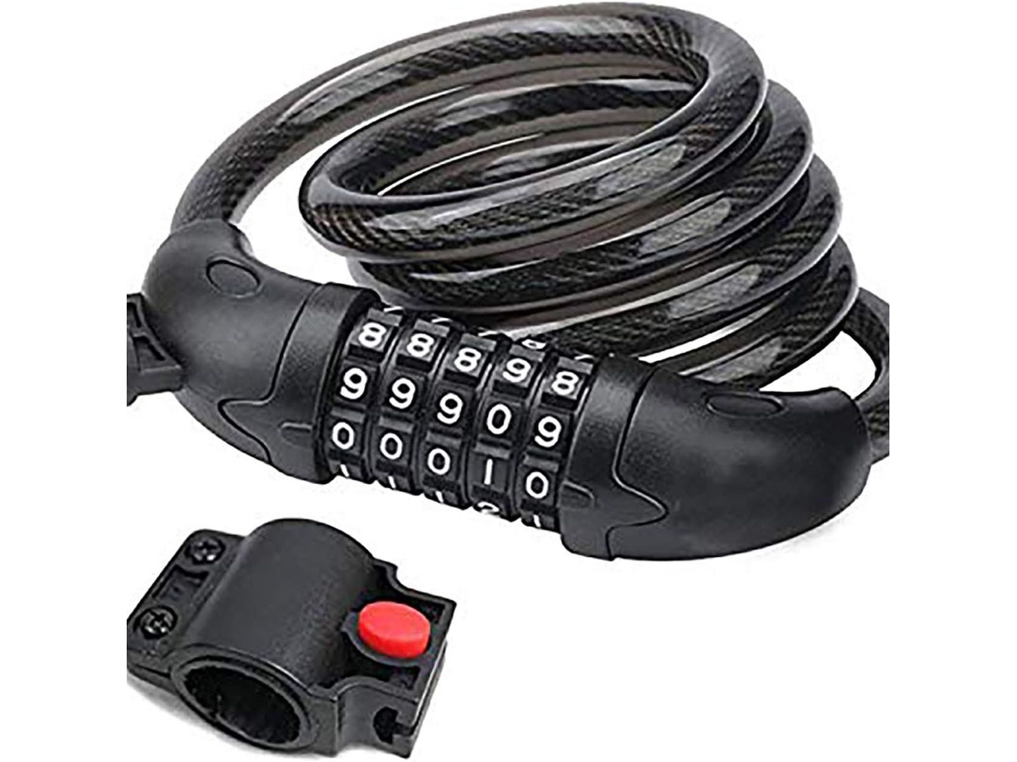 Cadeado Para Bicicleta, Cadeado De Cabo, Cadeado De Segurança Com Combinação De 5 Dígitos Klb Aquaforge