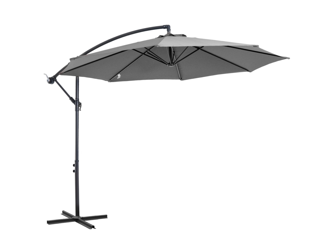 Guarda sol Manivela Estrutura Aço Tecido Poliéster Ø2,95x2,45m SINI TECH STORE