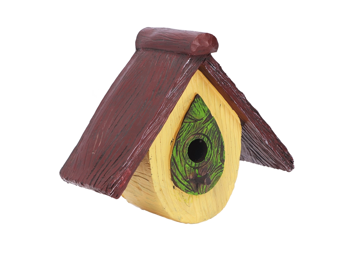 Decoração de Árvore Jardim Casa com Pássaro Colibri Amarela
